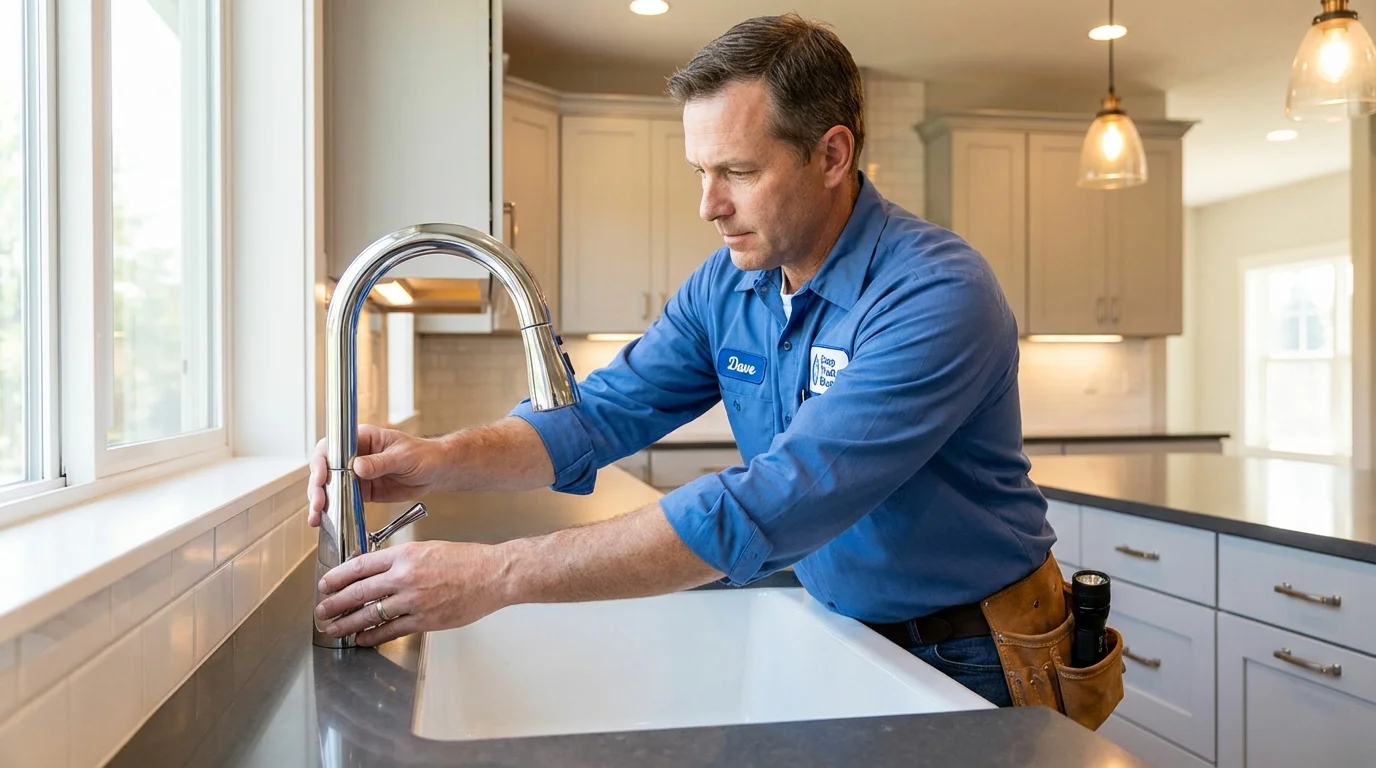 Kitchen faucet installation by Johns Plumbing LLC in Centerfield